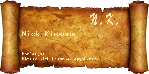Nick Kisanna névjegykártya